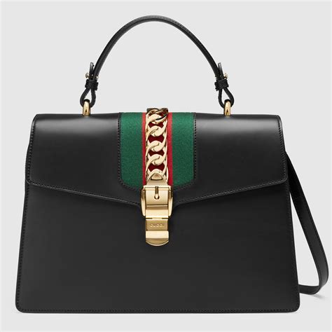 top handle handbag gucci|gucci sylvie top handle bag.